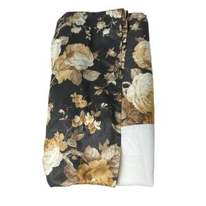Savannah Home Floral Bedskirt JOCELYN Queen Black Brown Gold 100% Cotton Shabby